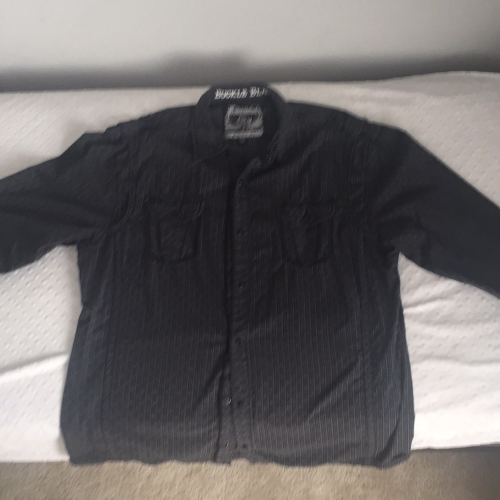 Buckle Black button up shirt
